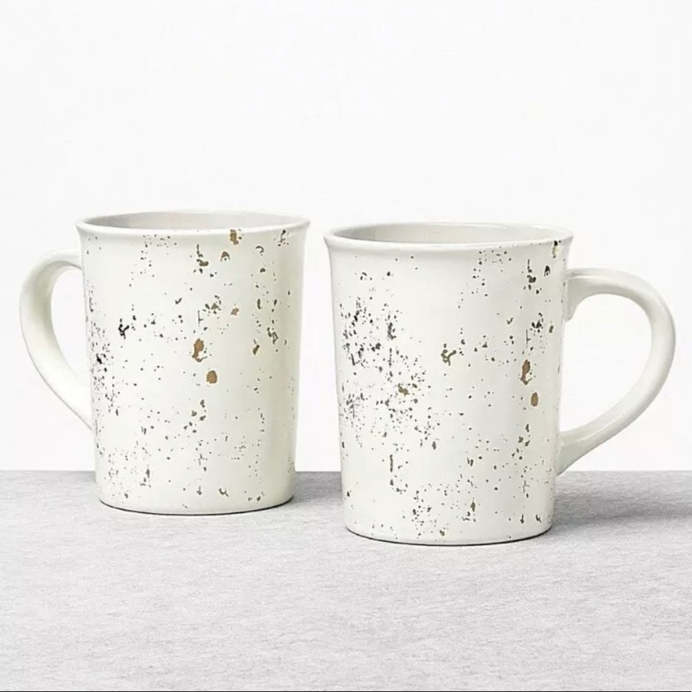 Magnolia 2 Mugs Gold Cream Speckled Cup